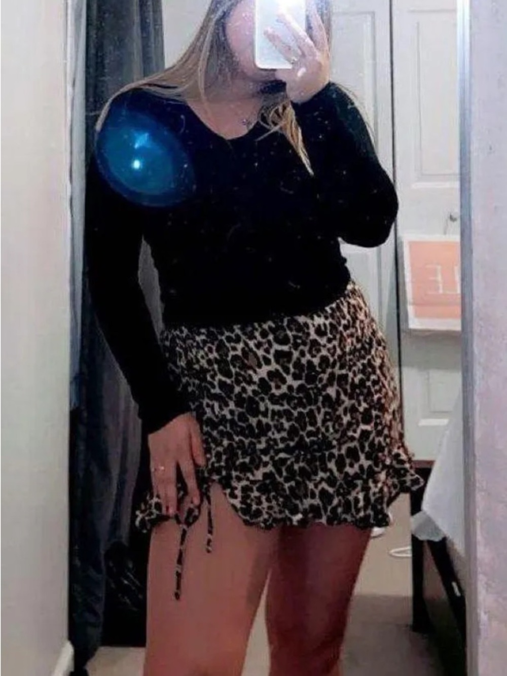 Forever 21 Leopard Print Ruffle Mini Skirt - Black and Tan